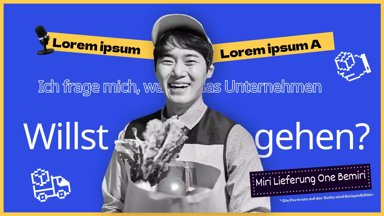 Miniaturansicht des Interviews mit blauem, einfachem Text hervorgehoben