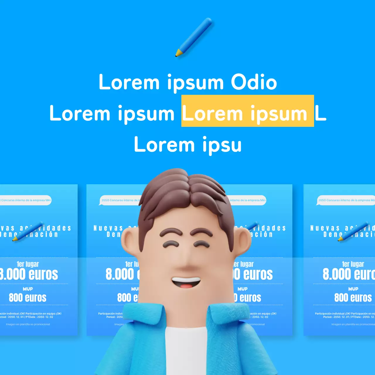 Anunciamos los resultados de un concurso interno para un bonito concepto azul y amarillo