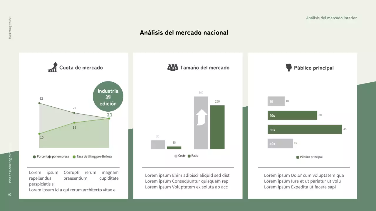 Cosméticos ecológicos de marketing verde en tonos verdes y negros apagados