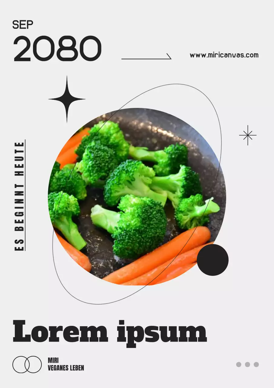 Fördern Sie einfaches veganes Marketing in Schwarz und Grau