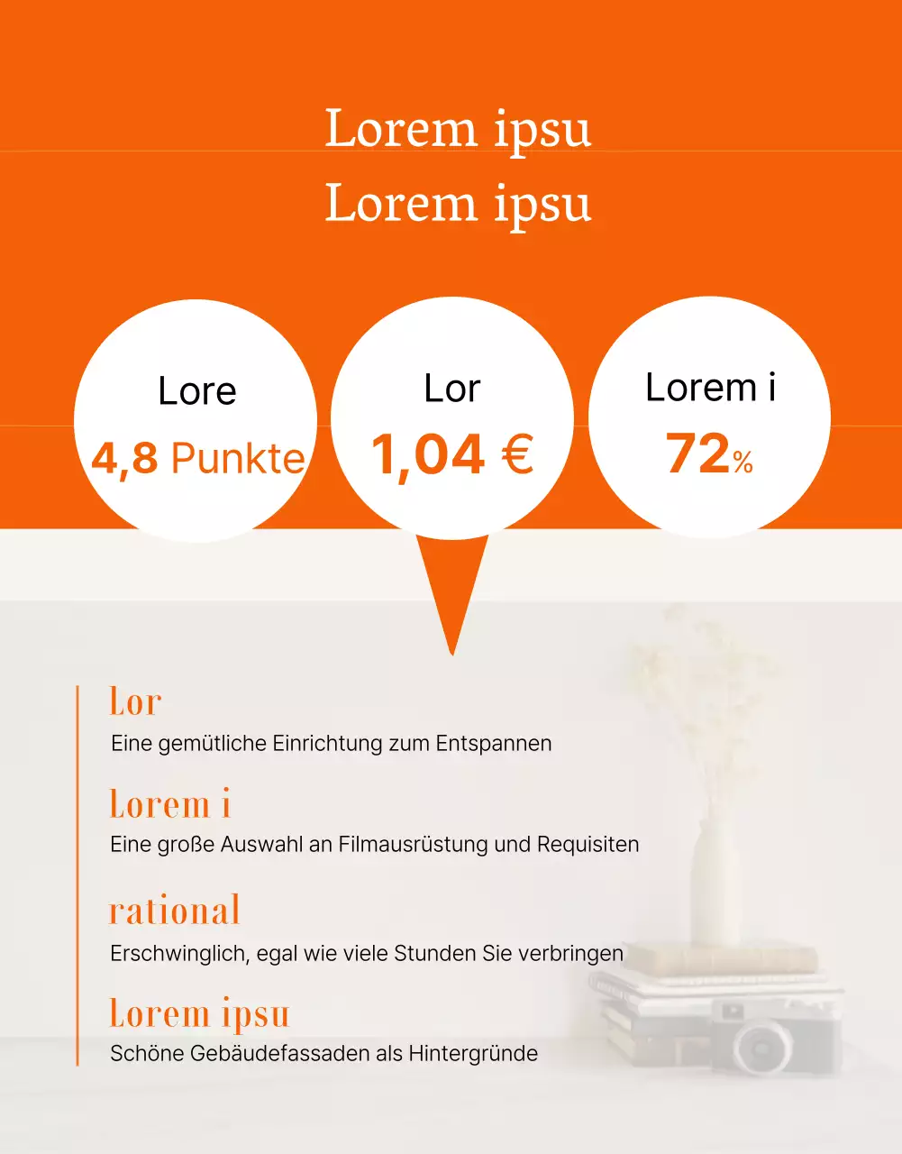 Ein Leitfaden für ein sauberes, beige-oranges Selfie-Studio