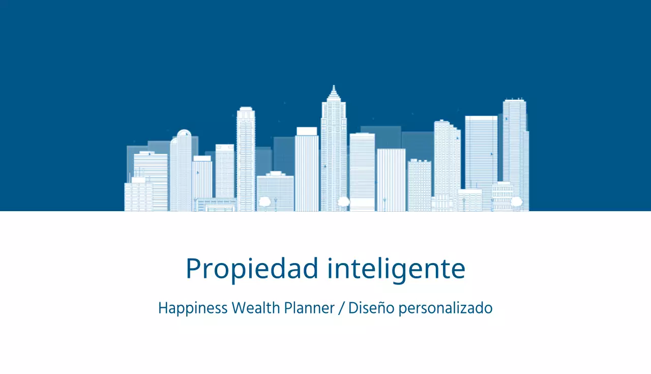 Tarjeta de visita de una inmobiliaria en azul