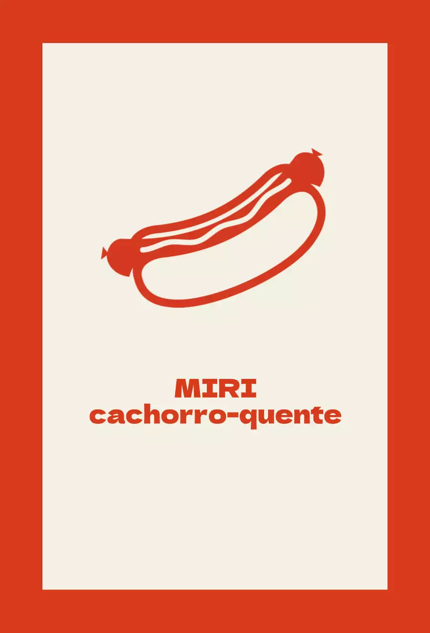 Vendedor de cachorros quentes em fundo marfim com contorno vermelho