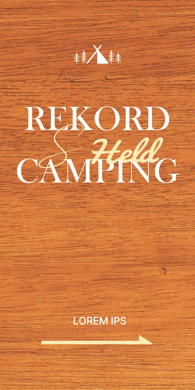 Ein Büro auf einem Campingplatz mit einem emotionalen Konzept mit weißen und gelben Camping-Illustrationen