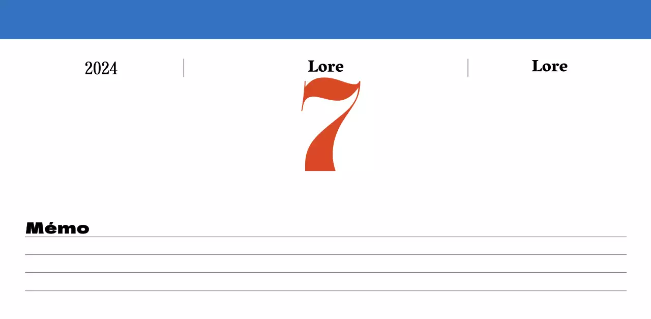 Calendrier rétro conceptuel de la nostalgie en rouge et bleu