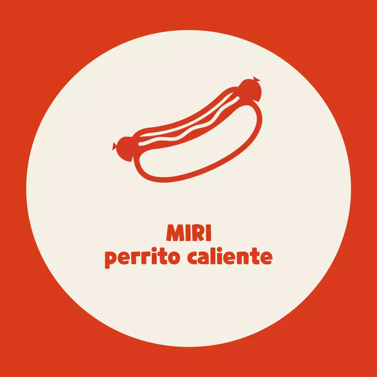 Vendedor de restaurante de perritos calientes sobre fondo marfil con contorno rojo