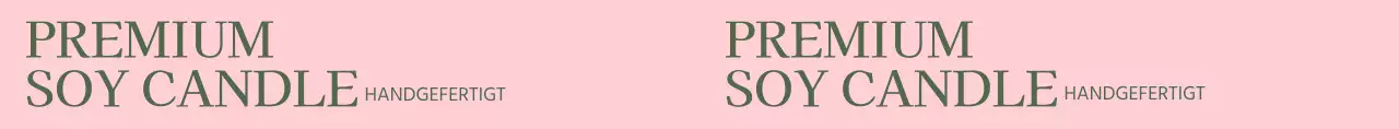 Werben Sie für Ihr Geschäft mit handgemachten Sojakerzen mit rosa und dunkelgrünem Text