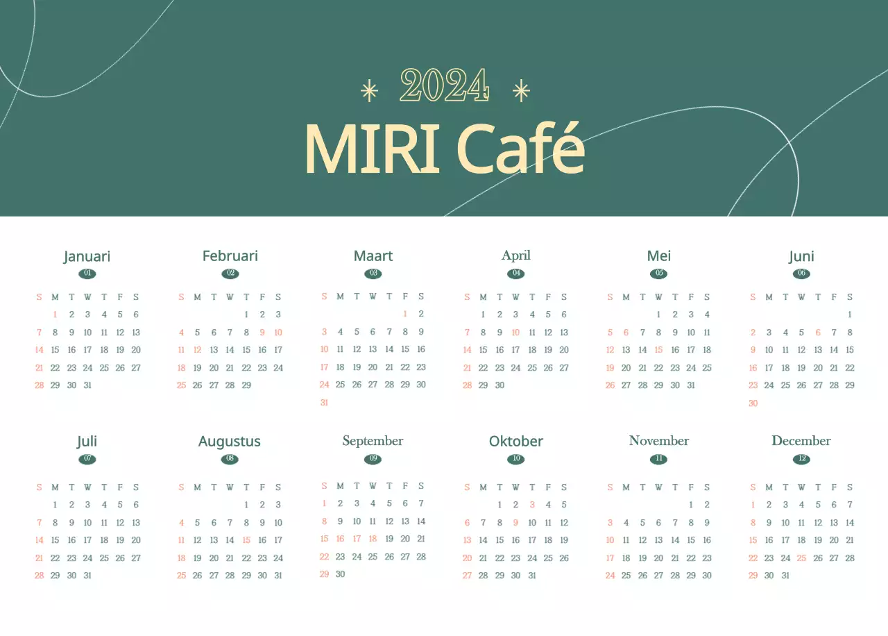 Cafékalender met aanbevelingen voor drankjes van de maand