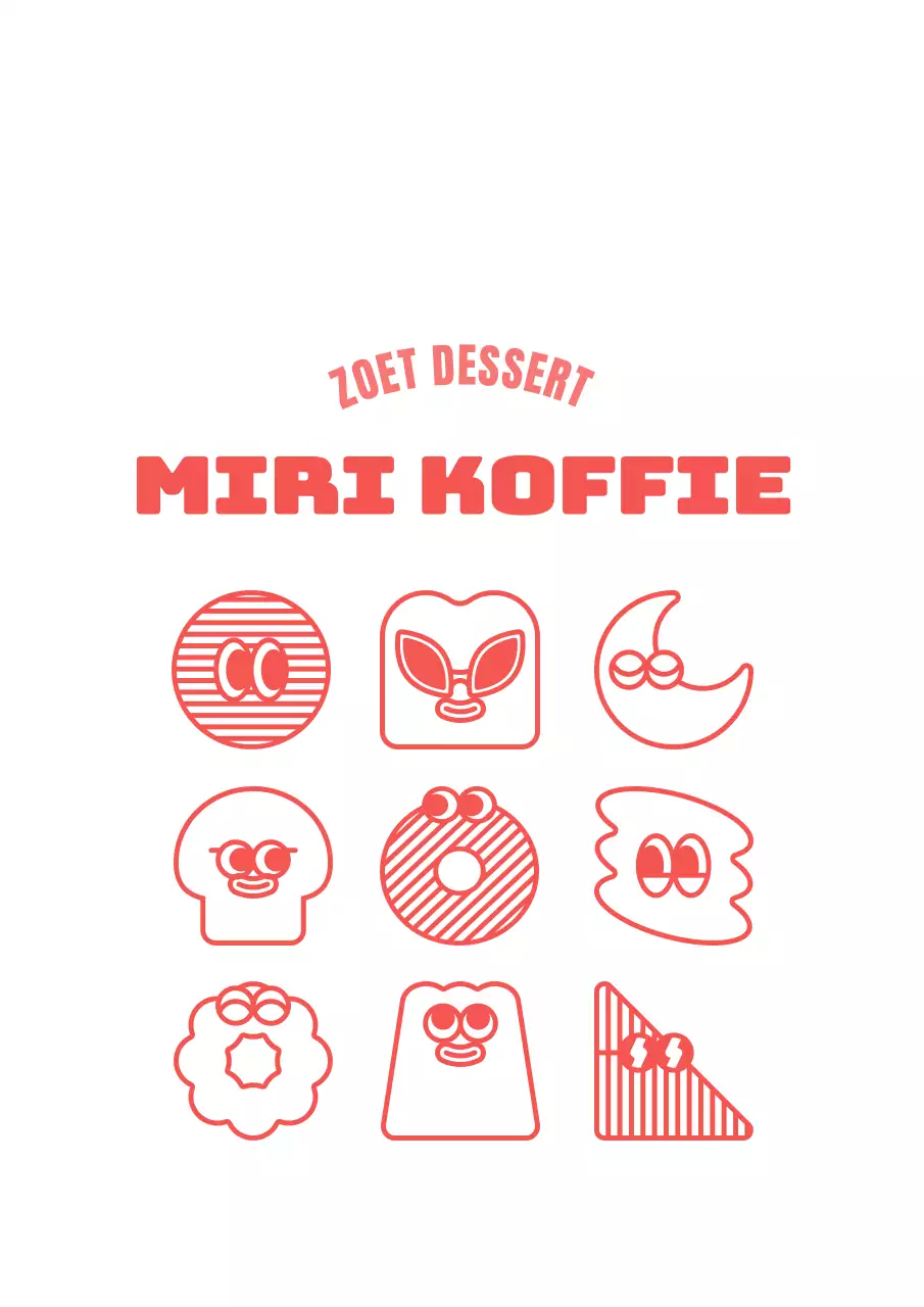 Schattige en knuffelige dessert illustratie combinatie in roze en witte stijl voor cafe merchandise en promoties