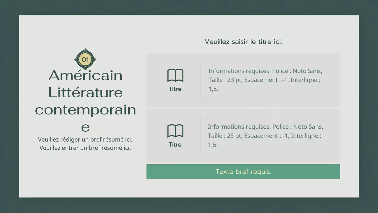 Atmosphère verte et apaisante Cours de littérature moderne