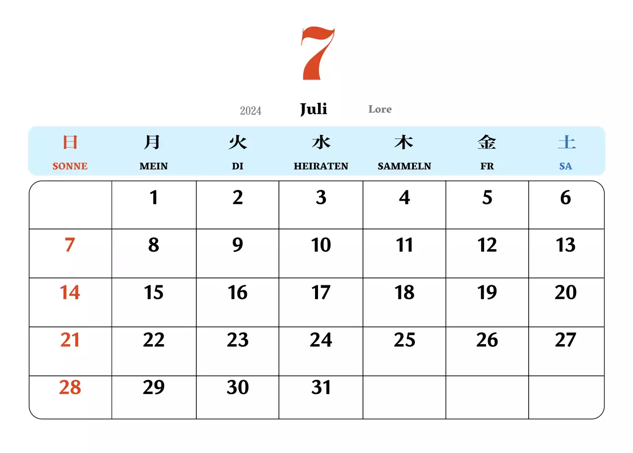 Retro-Konzept Nostalgie-Kalender in rot und blau