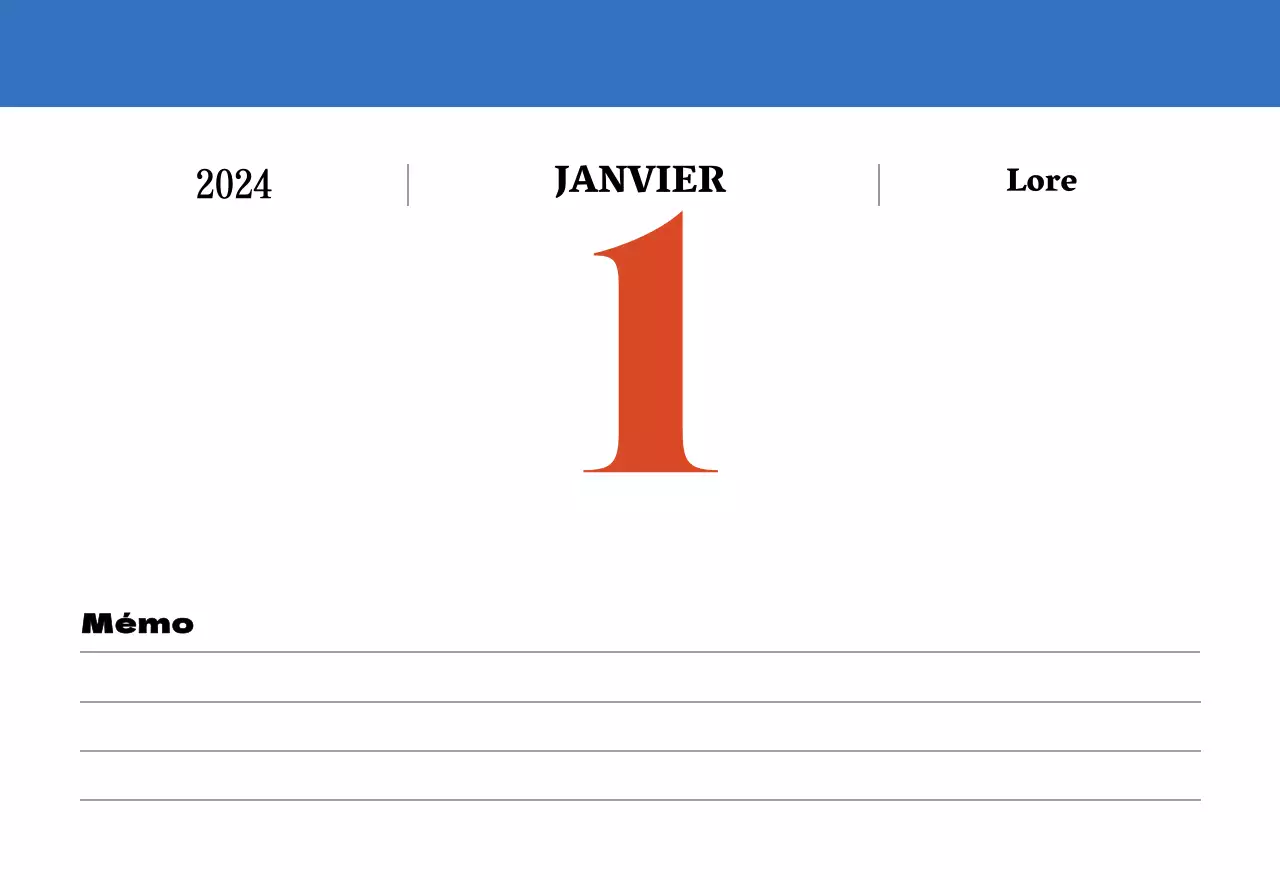 Calendrier rétro conceptuel de la nostalgie en rouge et bleu