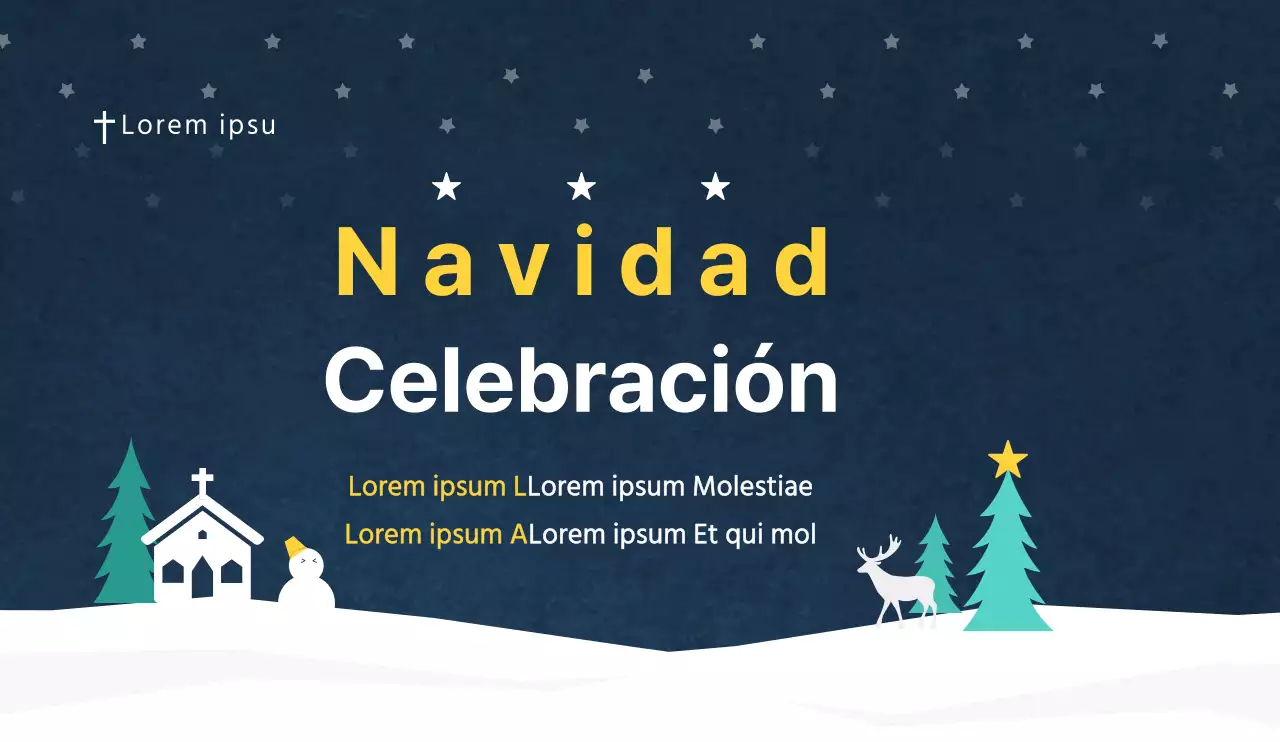 Diseño para promocionar celebraciones, servicios y espectáculos navideños