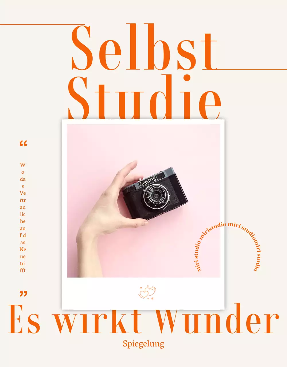 Ein Leitfaden für ein sauberes, beige-oranges Selfie-Studio