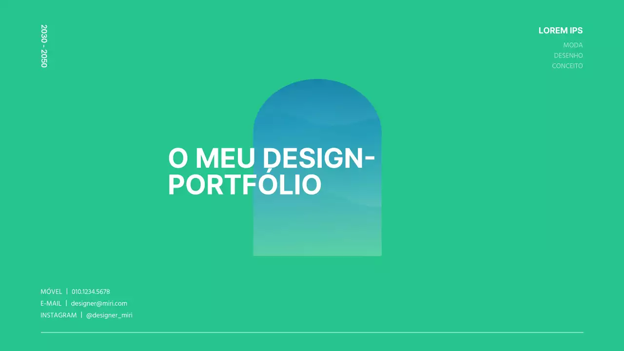 Um portefólio de design simples em verde