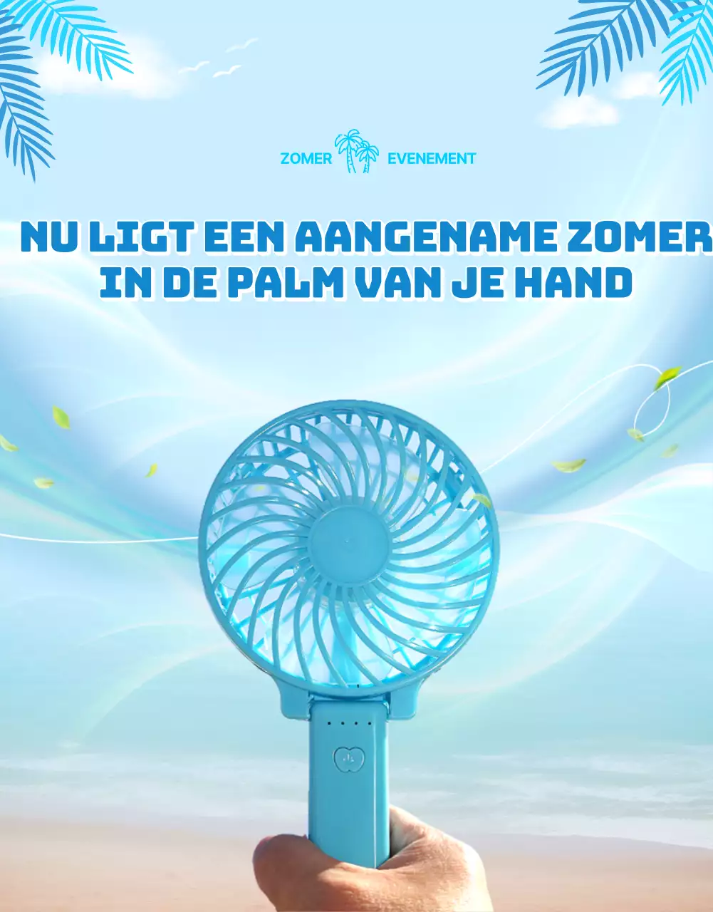 Hoe gebruik je de coole blauwe zomer miniventilator