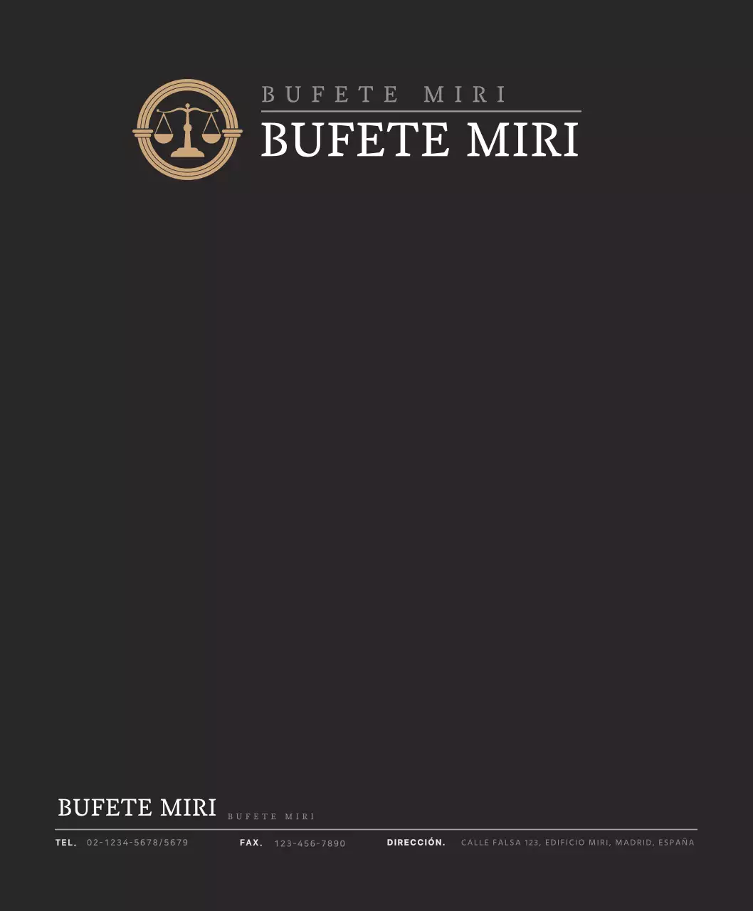 Concepto sencillo en blanco y negro para promocionar un bufete de abogados