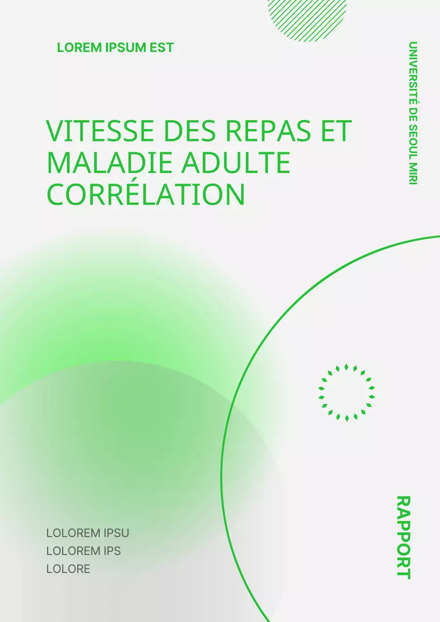Couverture de rapport de géométrie en vert clair