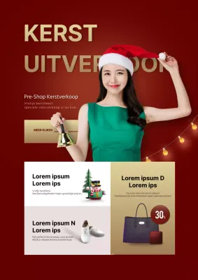 Promoot een kerstverkoop met een foto van jou in een rode kerstmuts