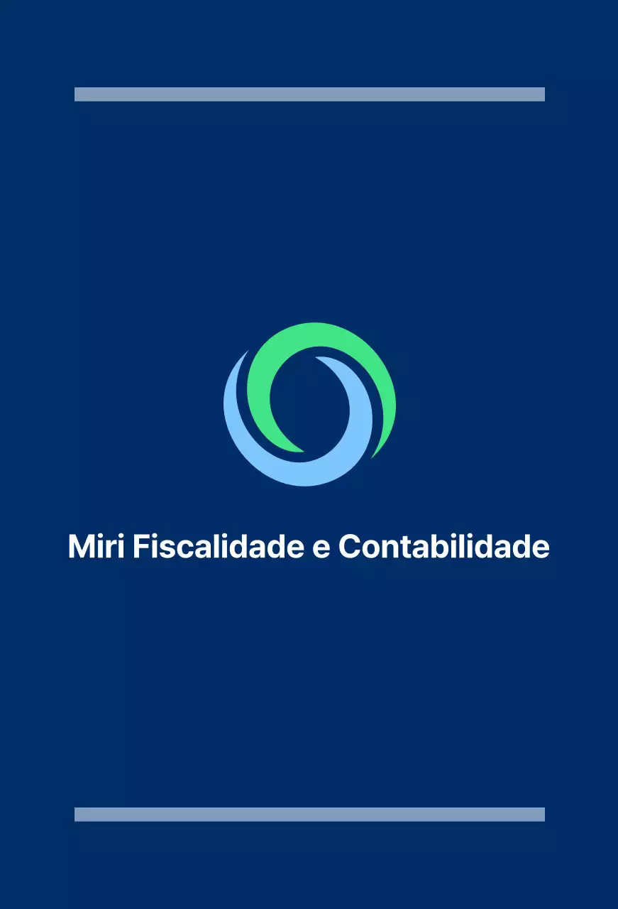 Faixa azul-marinho de escritório público com o logótipo e o nome do serviço fiscal e de contabilidade.