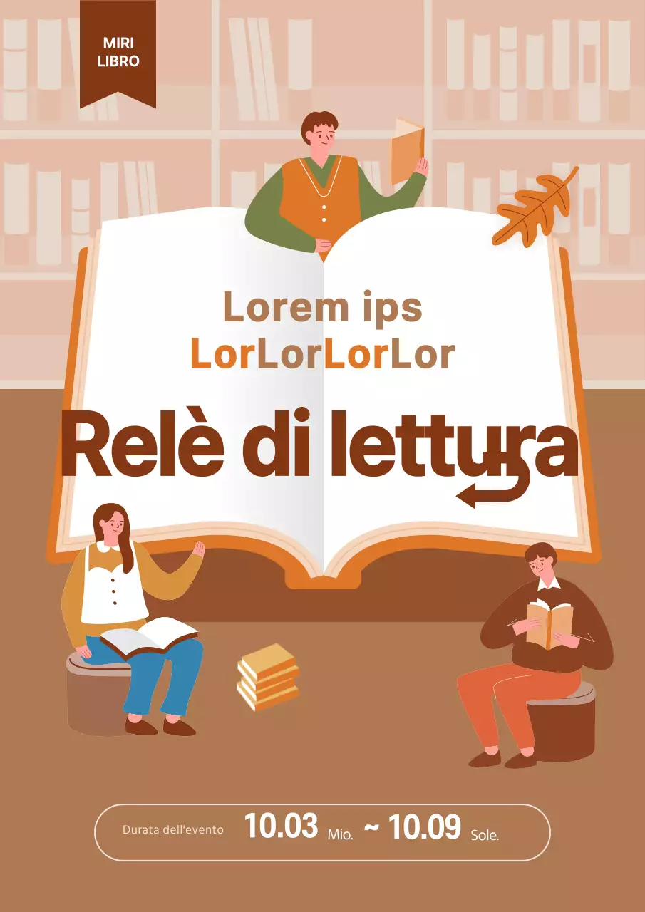 Un semplice evento di lettura arancione a staffetta