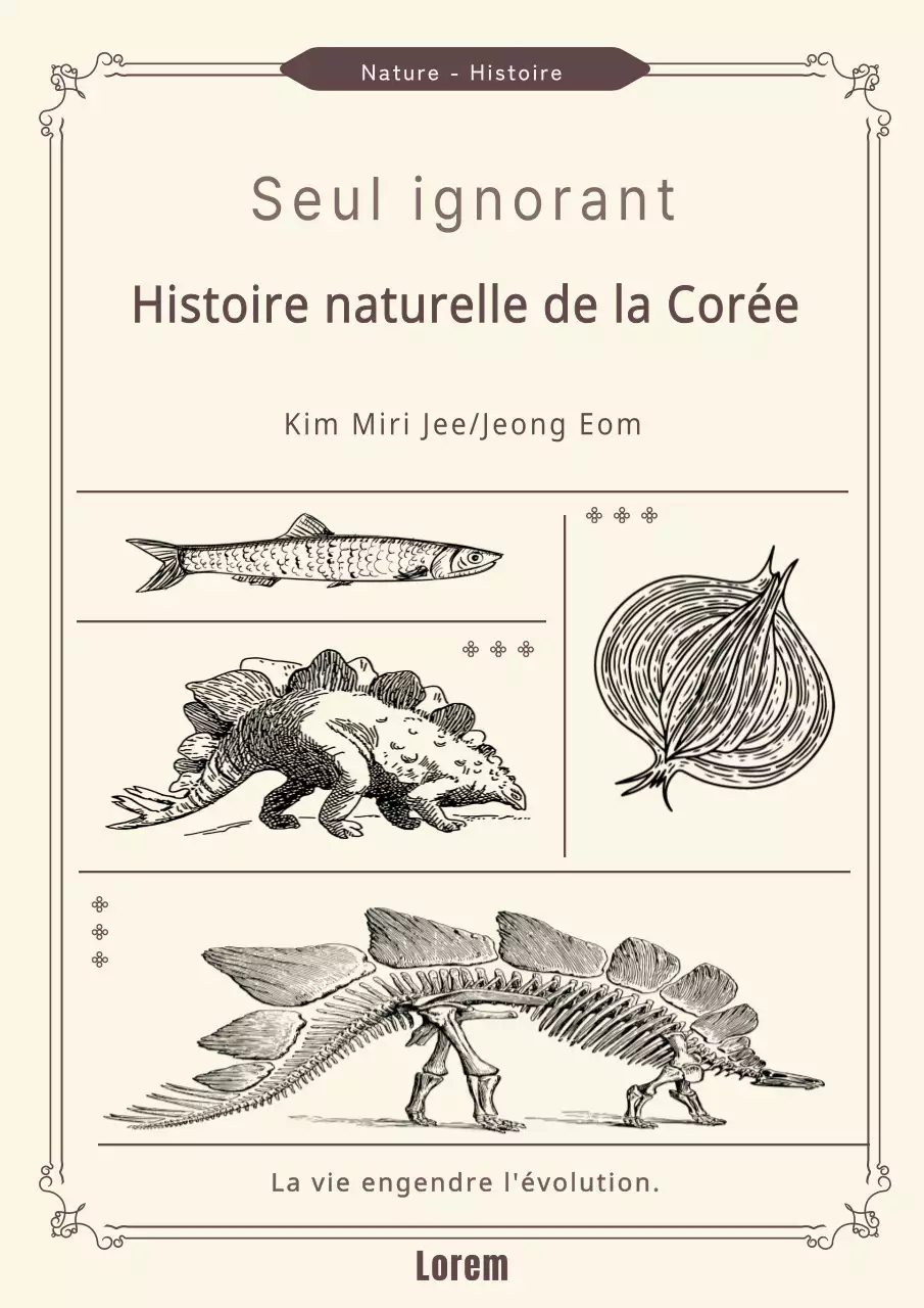 Couverture d'un livre d'histoire naturelle classique en marron