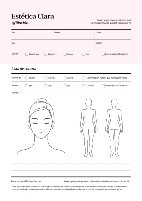 Lista de control de la consulta de estética rosa