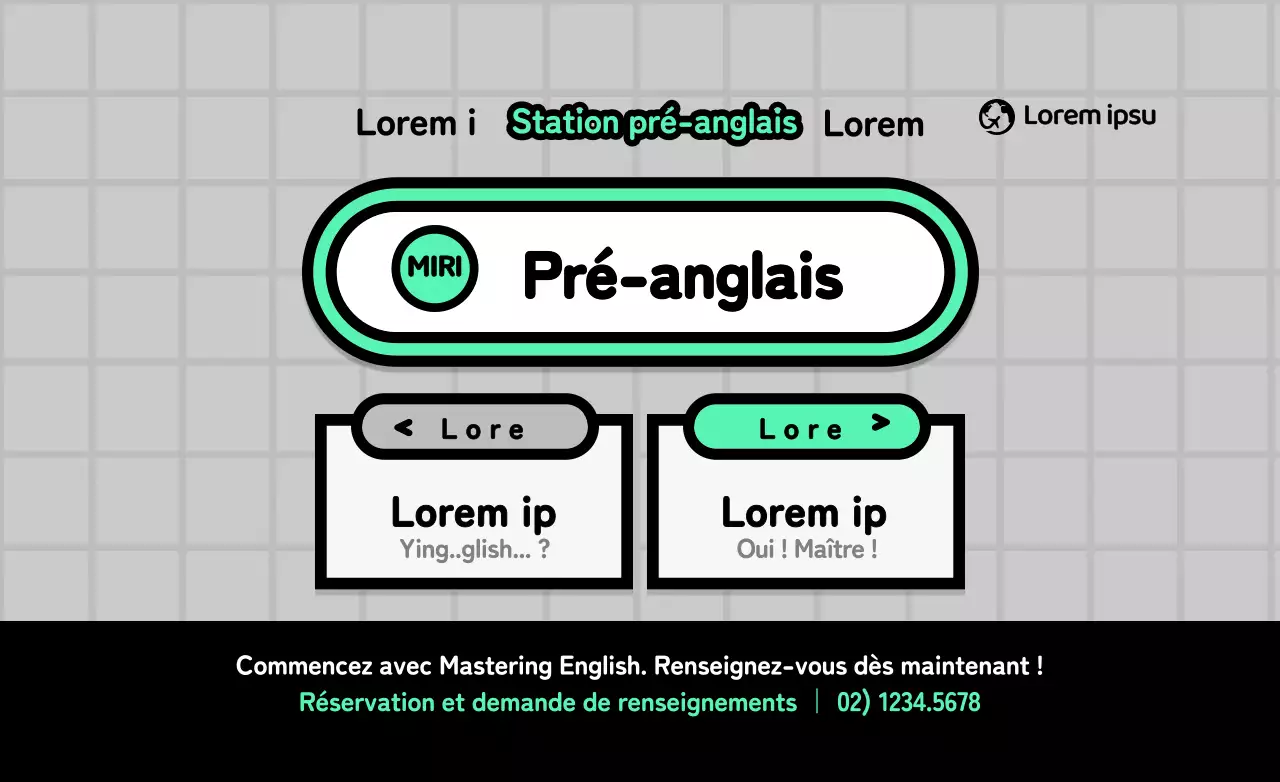 Concept de signalisation dans le métro, vert citron et noir, pour promouvoir et informer les écoles d'anglais.