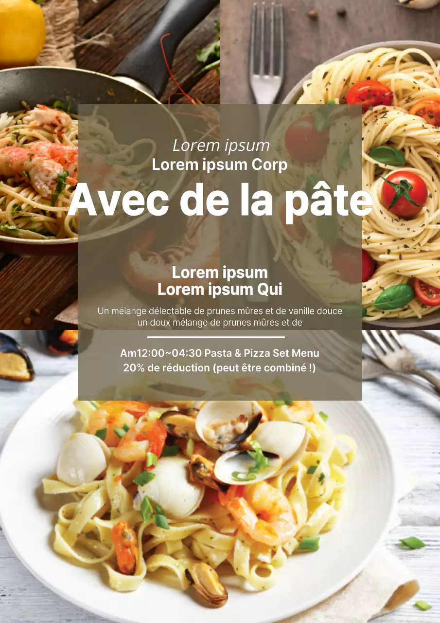 Promouvoir le premier anniversaire d'un magasin de pâtes avec une photo de pâtes vertes