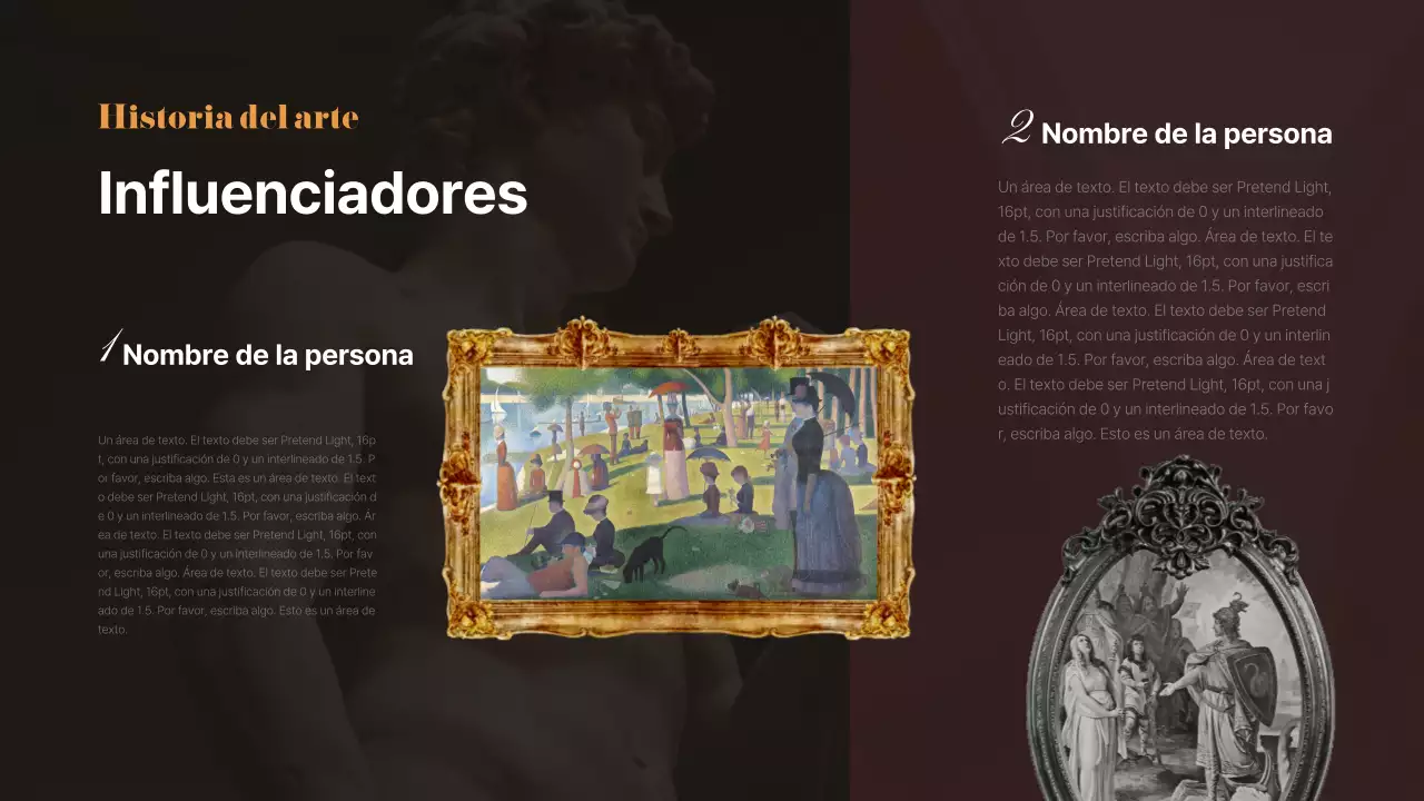 Infografía de obra maestra antigua en negro y marrón