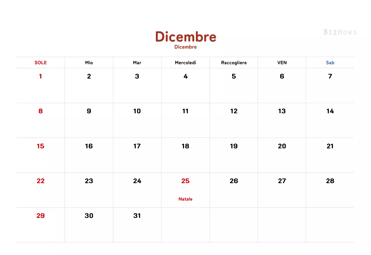 Un calendario di Capodanno caldo e illustrato