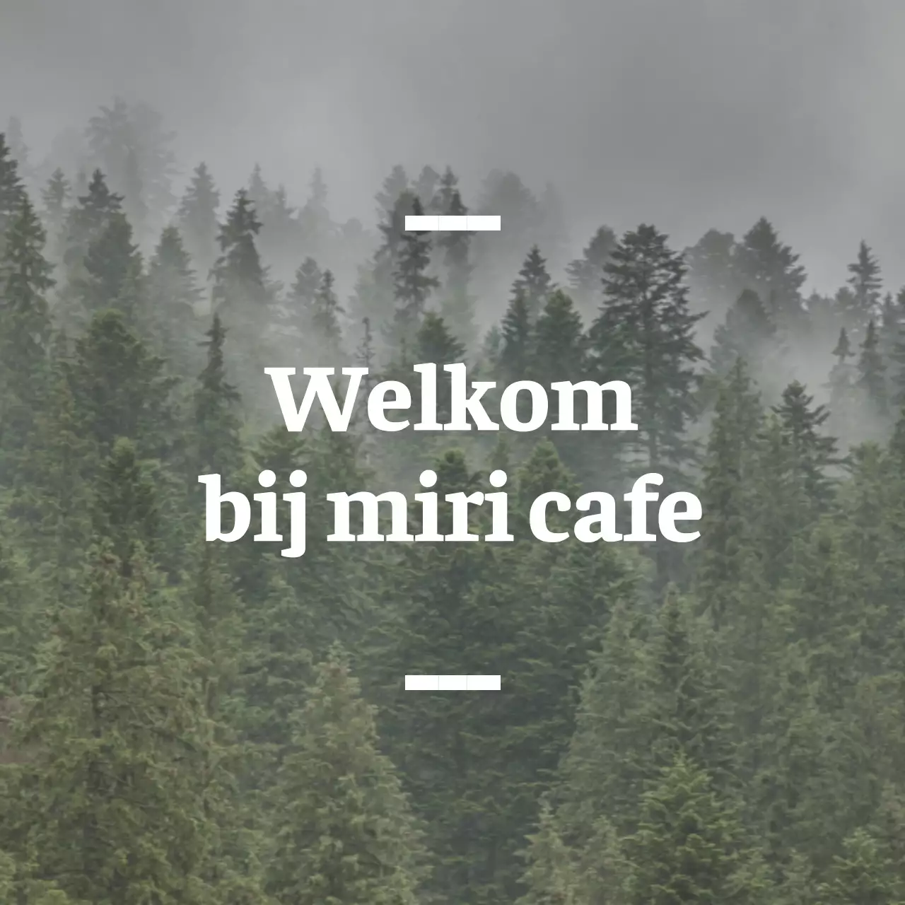 Engelstalig café balsa met sentimentele bewegwijzering met bosfoto's