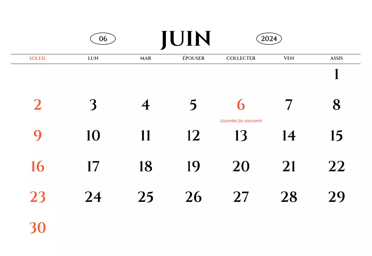 Calendrier mural de style simple avec concept de photographie de voyage émotionnelle en noir et blanc