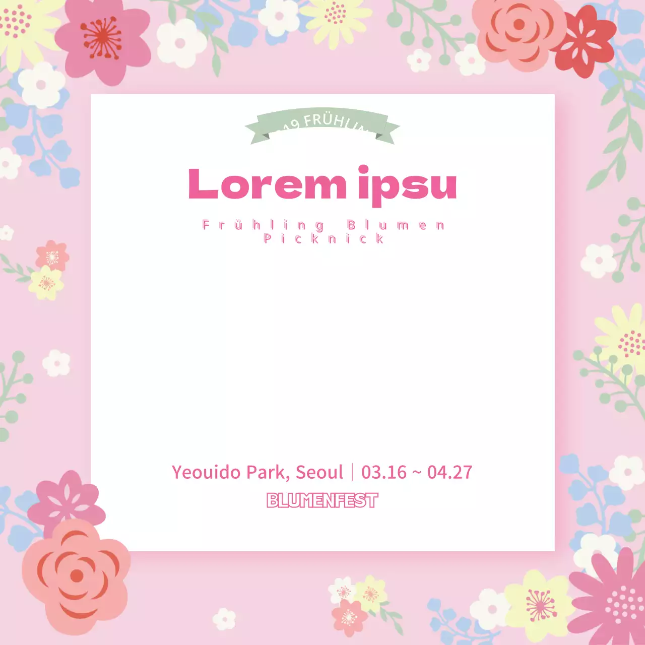 Frühlingsblume Picknick_Quadratisches Banner