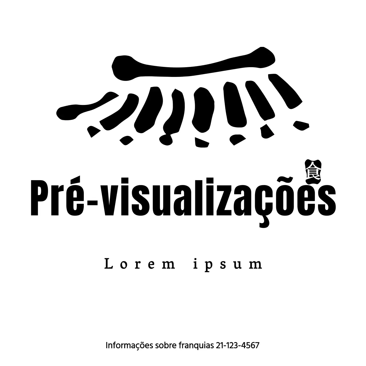 Desenho de restaurante coreano com ilustração de azulejo preto