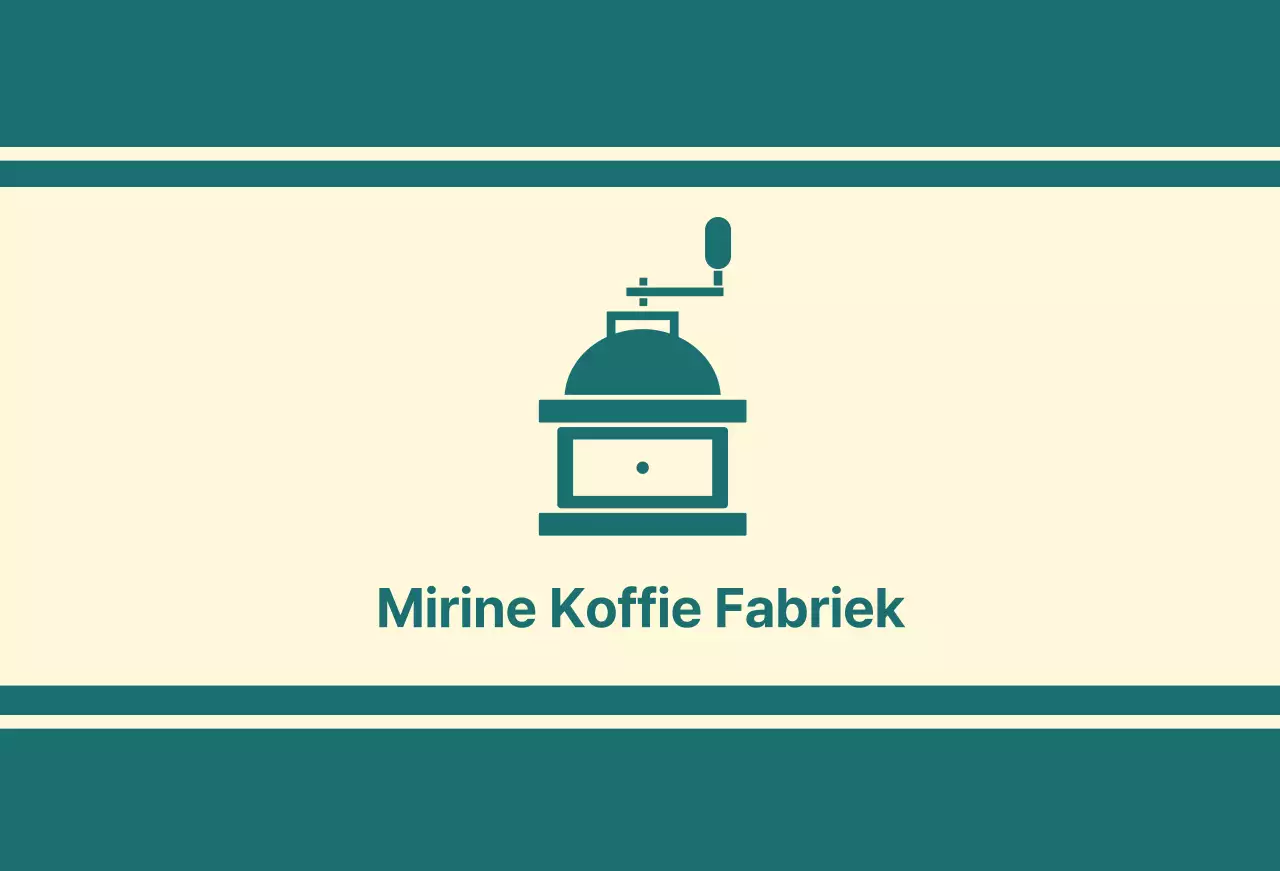 Koffie café balsa met een turquoise lijn die een koffiemolen voorstelt