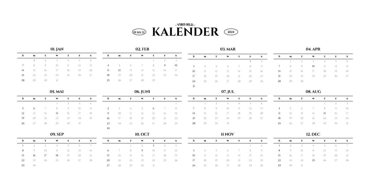 Wandkalender im einfachen Stil mit schwarz-weißer emotionaler Reisefotografie