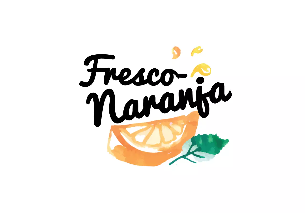 Ilustración caligráfica en naranja