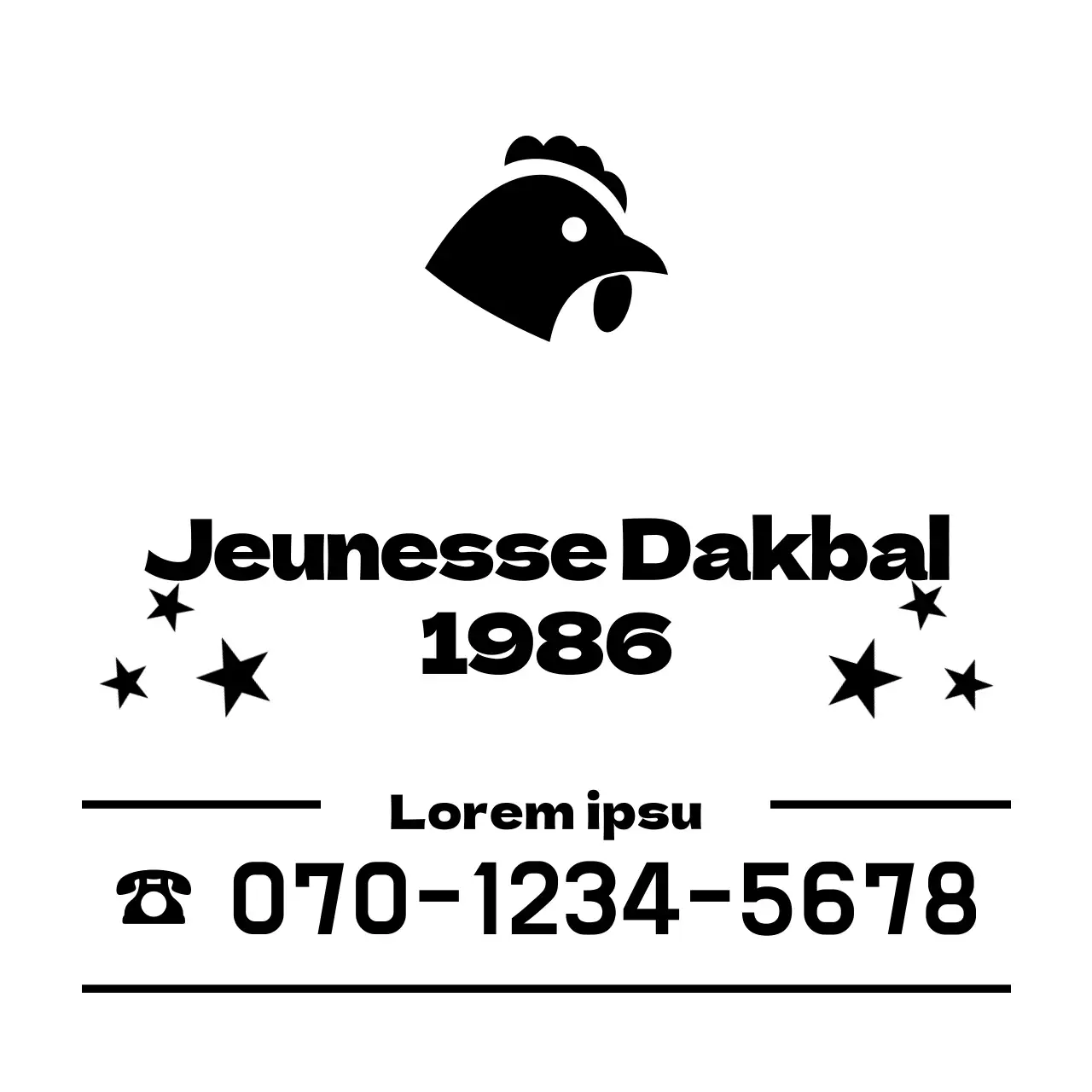 Logo simple et épuré du symbole du poulet pour promouvoir et informer votre magasin de pattes de poulet.