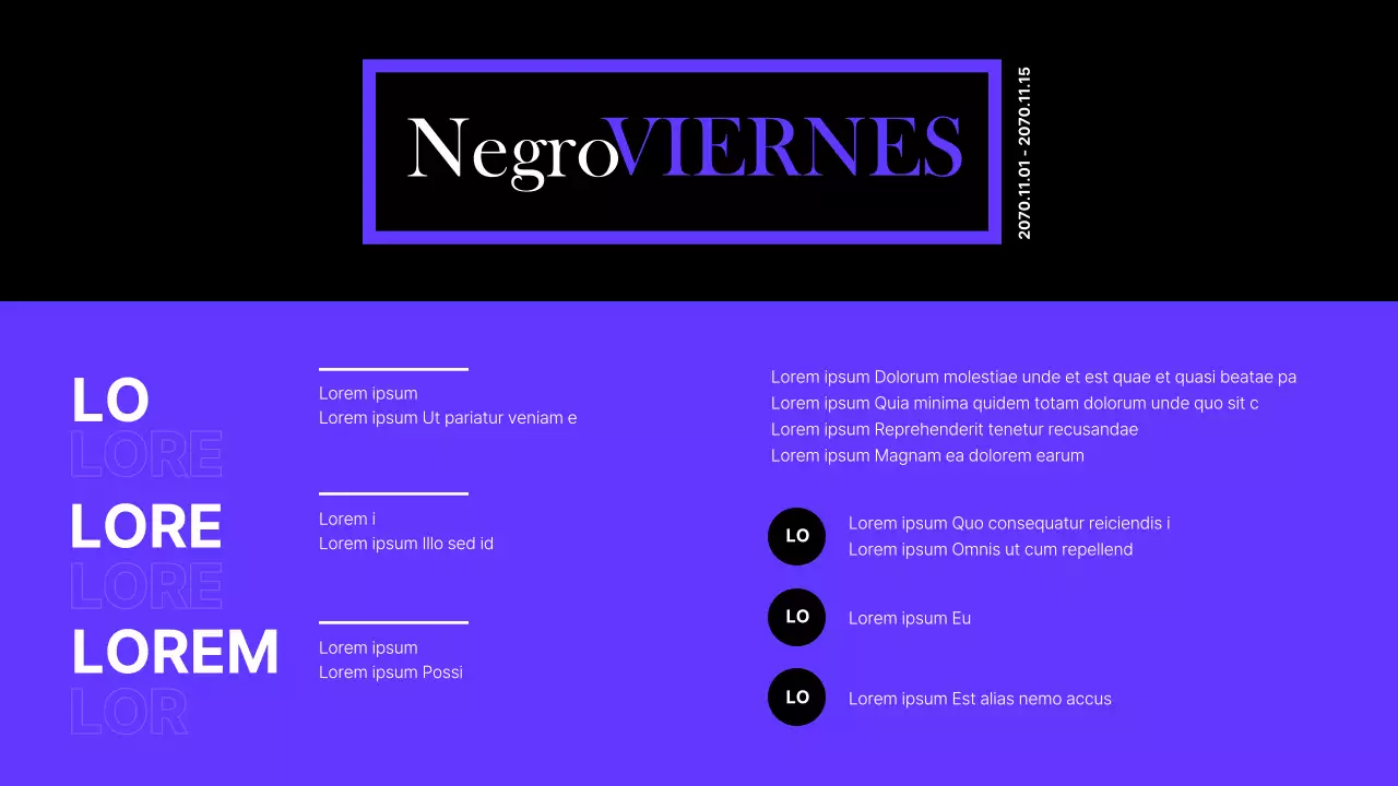 Planificador de eventos del centro comercial Black Friday en negro y morado