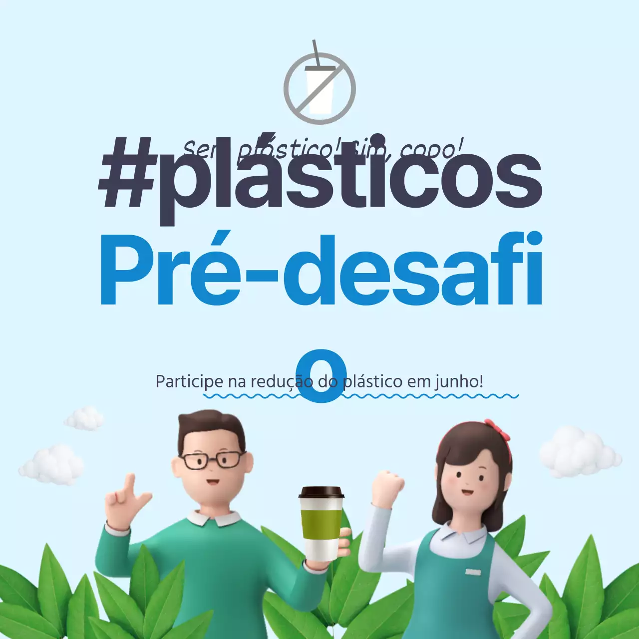 Ilustração 3D do céu e do verde Desafio de conservação