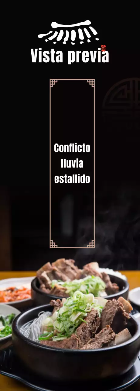 Un restaurante tradicional de galbitang de concepto negro y marrón