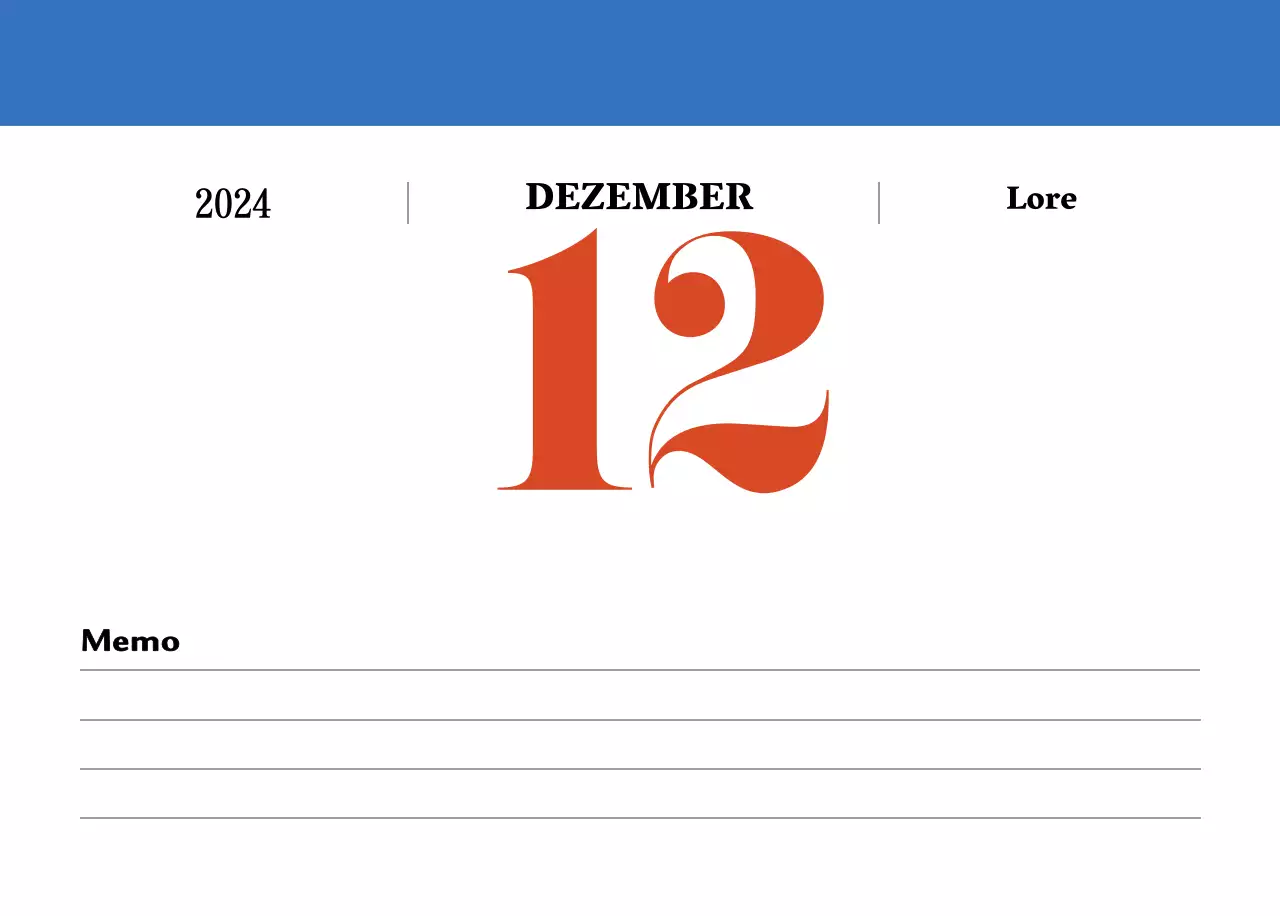 Retro-Konzept Nostalgie-Kalender in rot und blau