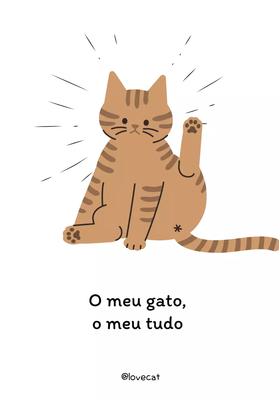 Tipo de letra giro e toque de ilustração de gato