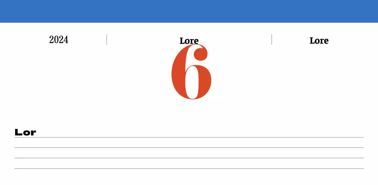 Calendario nostálgico de concepto retro en rojo y azul