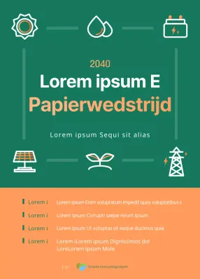 Groen en oranje eenvoudig pictogram concept Eco-vriendelijk hernieuwbaar zakelijk papier wedstrijd aankondiging
