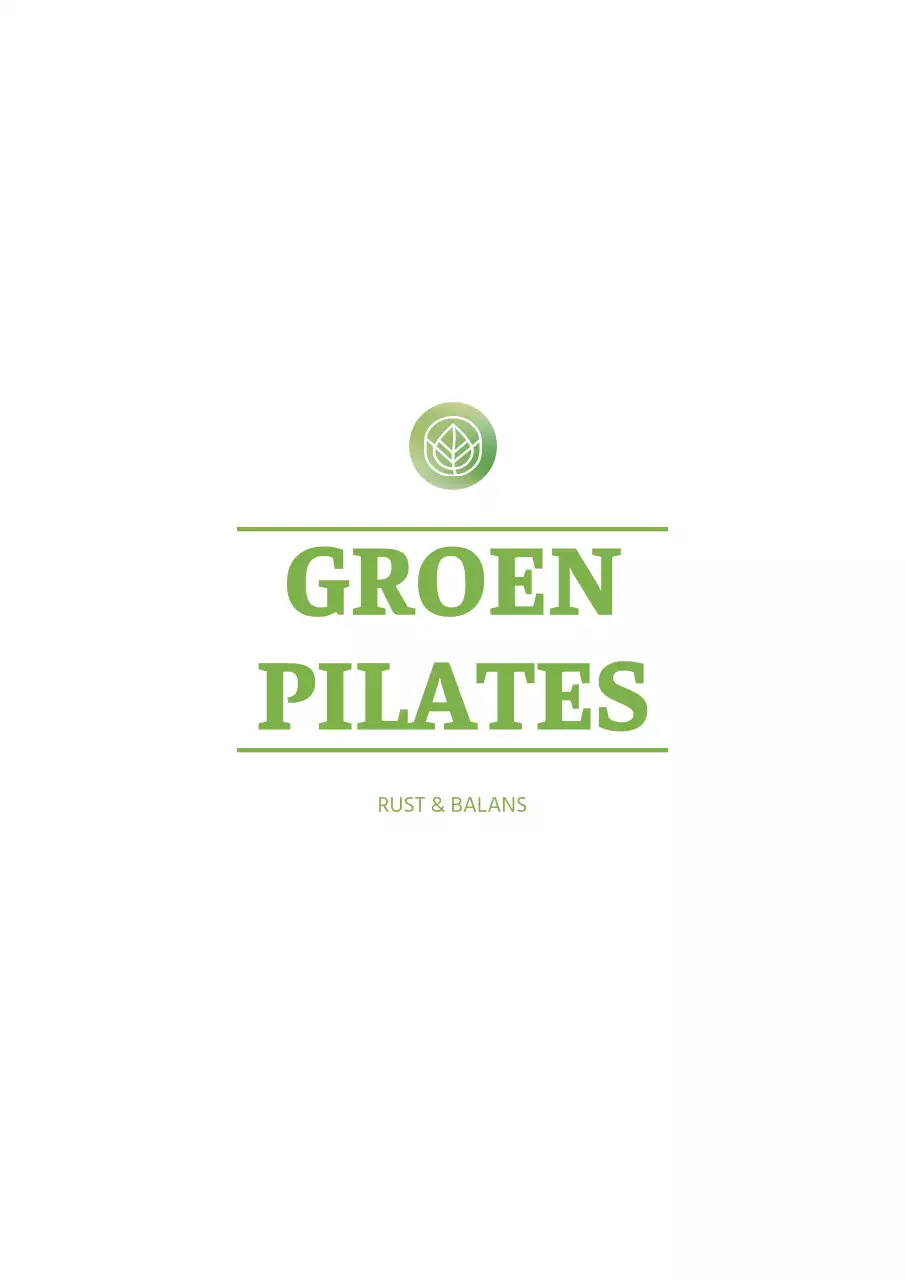 Ontwerp een koordetui voor een Pilates-school met een logo met een groen bladsymbool