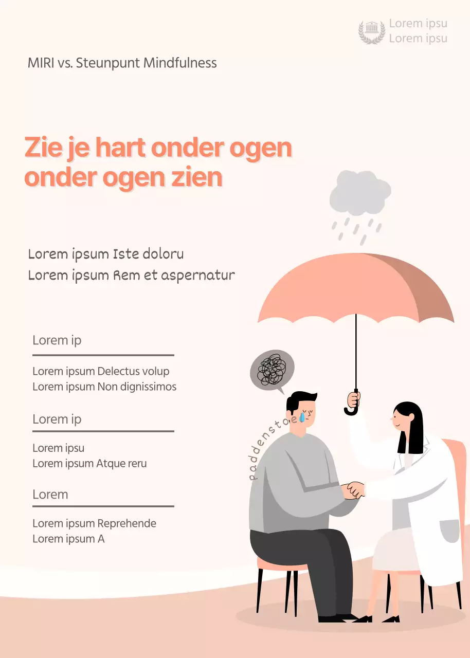 Roze soft illustration concept ter promotie van het psychologisch adviescentrum van de universiteit.