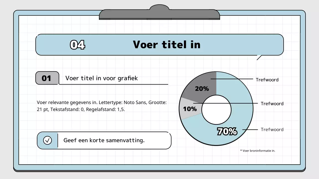 Lichtblauw en wit notitieblok concept onderwijspresentatieset
