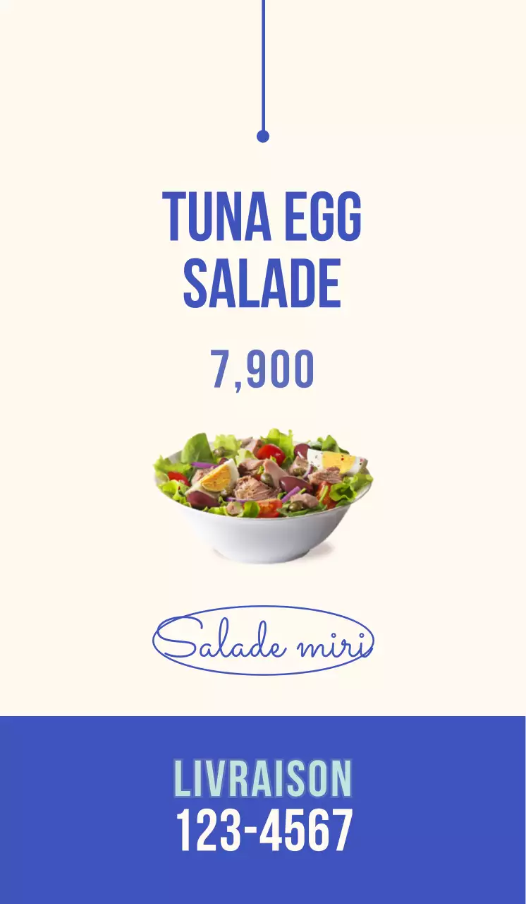 Promouvoir un restaurant de salades avec un style émotionnel en bleu
